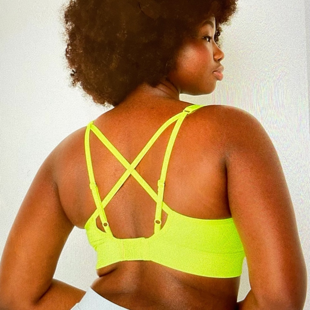 VS PINK Active Seamless Air Medium Impact Sports Bra in Electro Yellow Sz XL